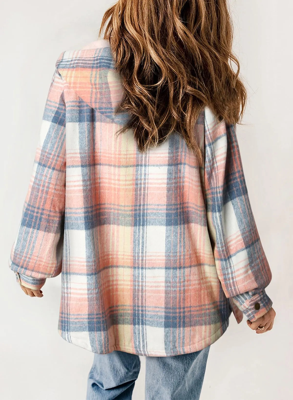 Belora™ - Plaid Print Fleece Flannel Hooded Jacket